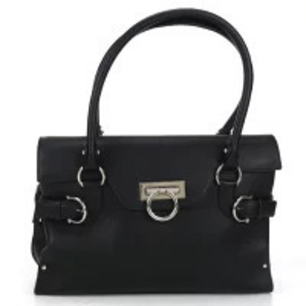 Salvatore Ferragamo Tote Bag Gancini Black Handbag